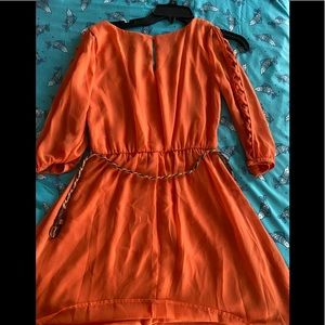 womens size small satin dress. Its not this dark orange as in the picture